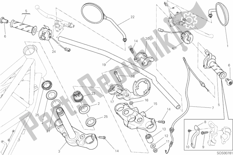 Todas las partes para Manillar Y Controles de Ducati Scrambler Sixty2 Thailand 400 2016